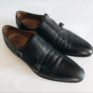 Men’s Aldo Black Double Monk Strap Shoes